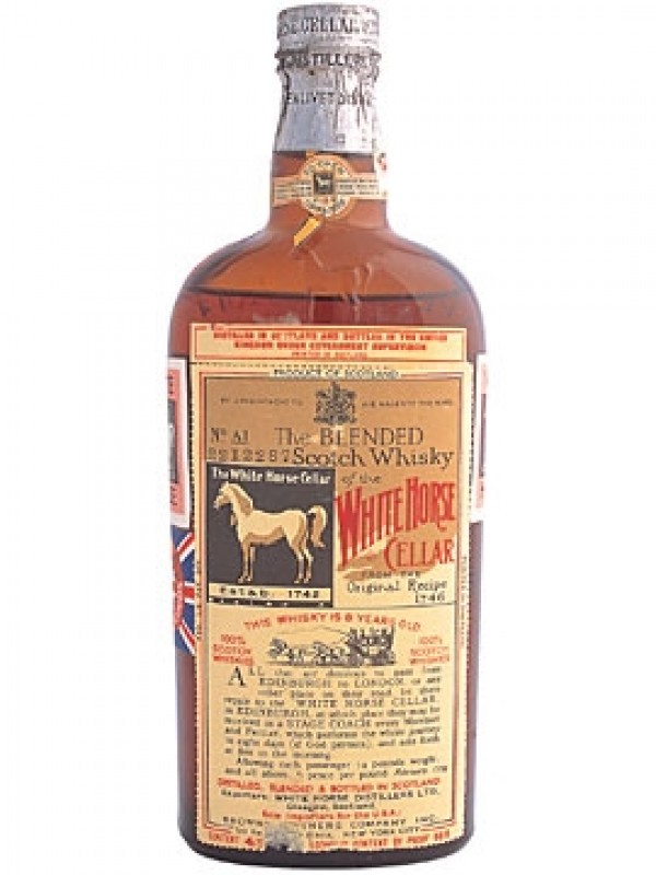 White Horse Bottled 1960's Flat Bottle