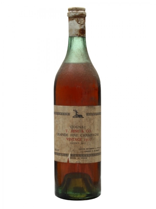 Hine 1922 Cognac Landed 1923 David Sandeman Sons
