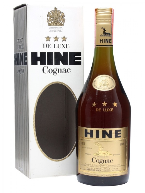 Hine 3 Star De Luxe Cognac Bottled 1980s