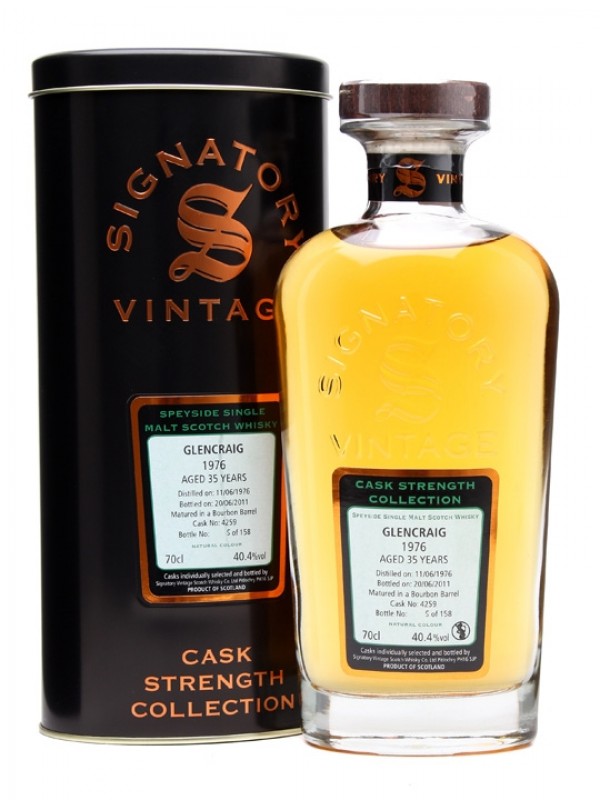 Glencraig 1976 35 Year Old Cask #4259 Signatory Cask Strength Collection