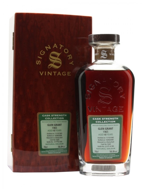 Glen Grant 1965 40 Year Old Sherry Butt Signatory