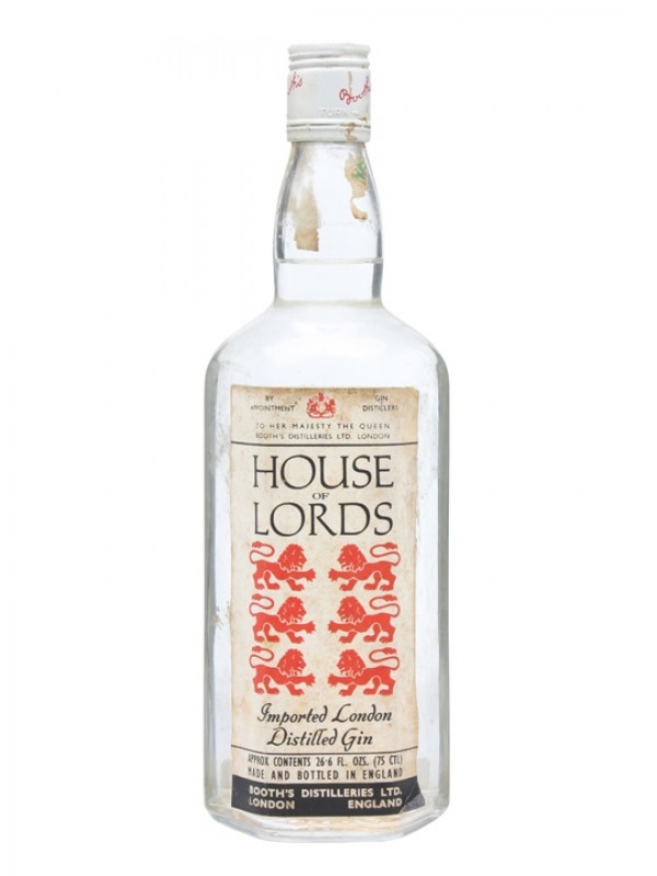 House of Lords Gin Booth's Bottled 1970s