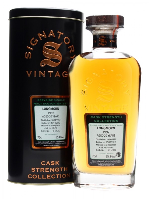 Longmorn 1992 20 Year Old Cask #48490 Signatory Cask Strength Collection
