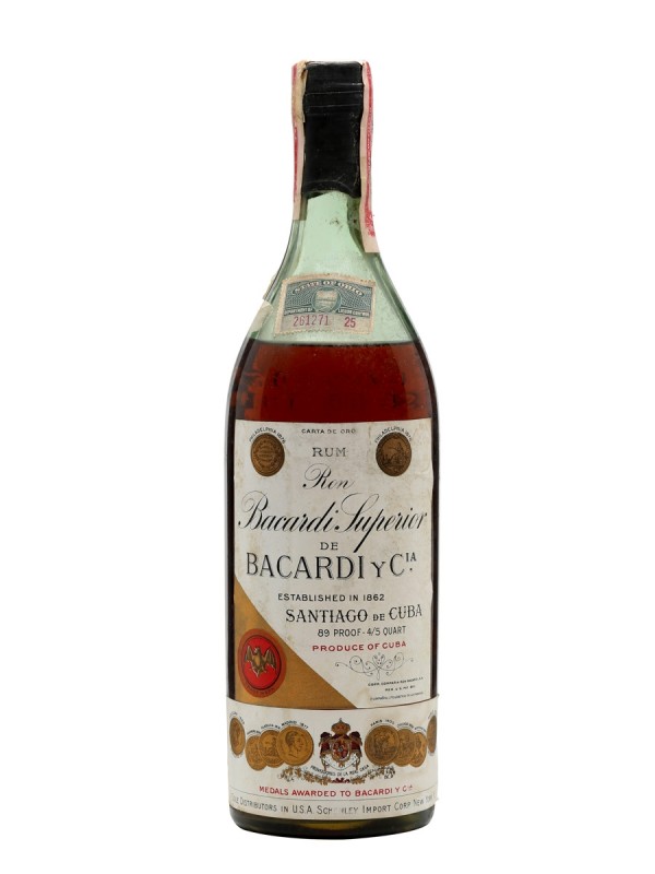 Bacardi Gold Rum Carta de Oro Bottled 1930s